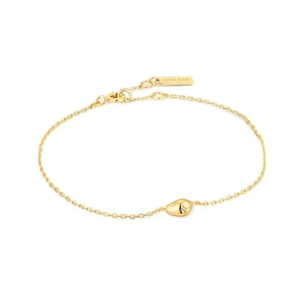 Gold Pebble Sparkle Chain Bracelet Gray's Jewelers Bespoke Saint James, NY