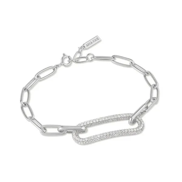 Silver Pavé Link Bracelet Gray's Jewelers Bespoke Saint James, NY