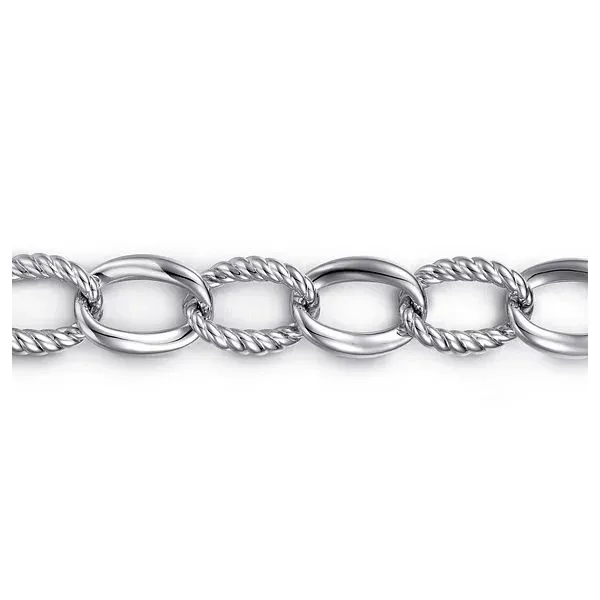 Sterling Silver Rope Link Chain Bracelet Image 2 Gray's Jewelers Bespoke Saint James, NY