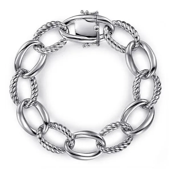 Sterling Silver Rope Link Chain Bracelet Gray's Jewelers Bespoke Saint James, NY