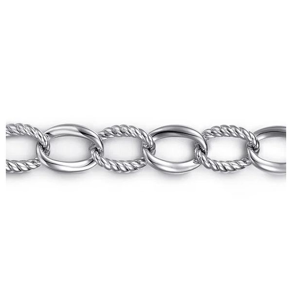 Sterling Silver Rope Link Chain Bracelet Image 2 Gray's Jewelers Bespoke Saint James, NY