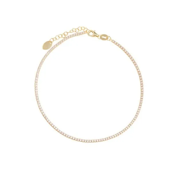 Sterling Silver Gold Plated Cubic Zirconia Tennis Bracelet Gray's Jewelers Bespoke Saint James, NY
