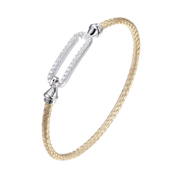 Sterling Silver 2 Tone Mesh Hook Bangle Gray's Jewelers Bespoke Saint James, NY