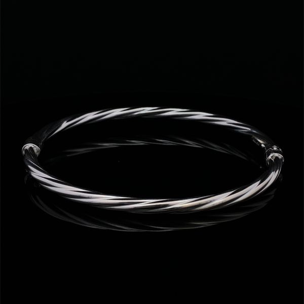 Sterling Silver Twist Bangle Bracelet Gray's Jewelers Bespoke Saint James, NY