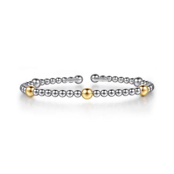 14K Yellow Gold and 925 Sterling Silver Bujukan Split Bangle Bracelet Gray's Jewelers Bespoke Saint James, NY
