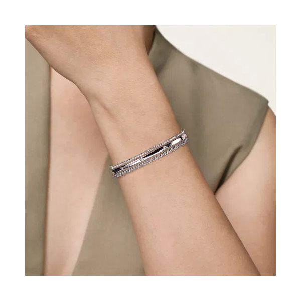 Sterling Silver Bujukan White Sapphire Multi Row Cuff Image 3 Gray's Jewelers Bespoke Saint James, NY