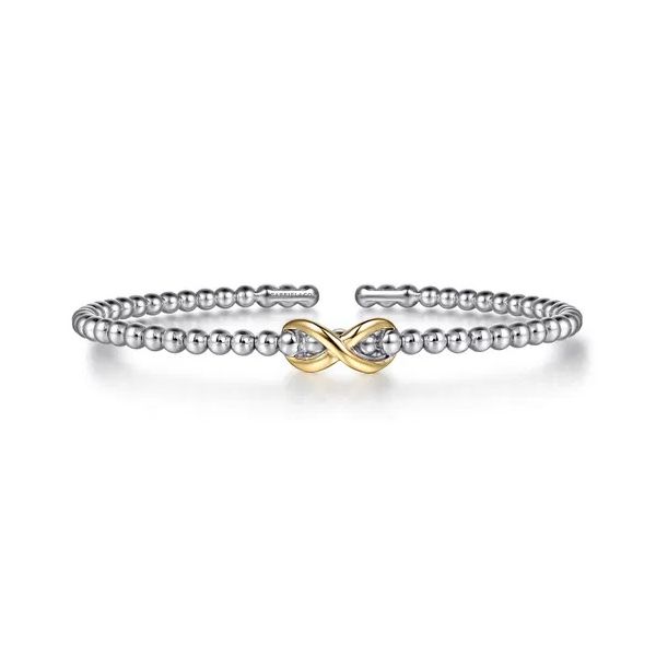 14K Yellow Gold and 925 Sterling Silver Bujukan Infinity Cuff Gray's Jewelers Bespoke Saint James, NY