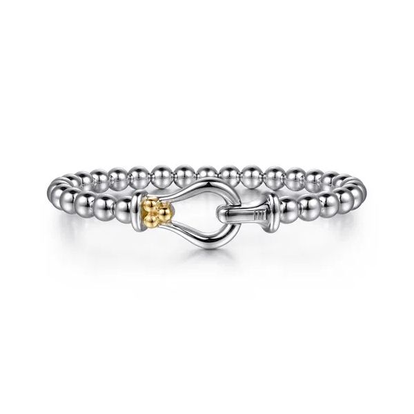 14K Yellow Gold and 925 Sterling Silver Bujukan Horse Shoe Bangle Bracelet Image 2 Gray's Jewelers Bespoke Saint James, NY
