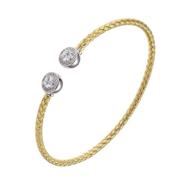 Sterling Silver Mesh Cuff with Cubic Zirconia Gray's Jewelers Bespoke Saint James, NY
