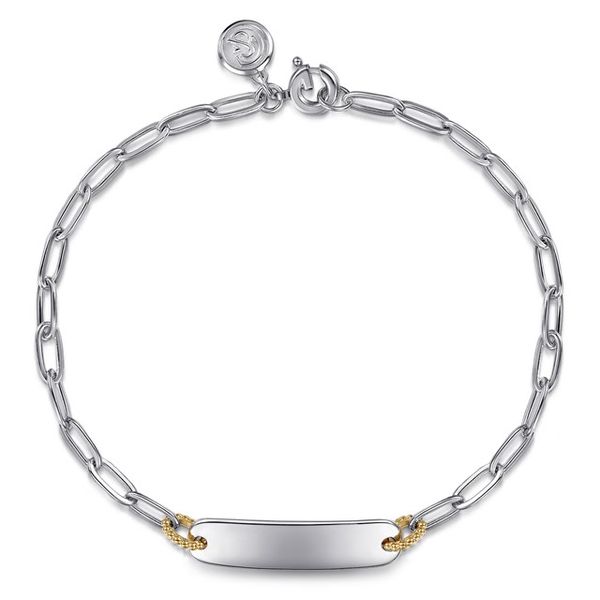 14K Yellow Gold Sterling Silver Bujukan Personalize Bar Link Chain Bracelet Gray's Jewelers Bespoke Saint James, NY