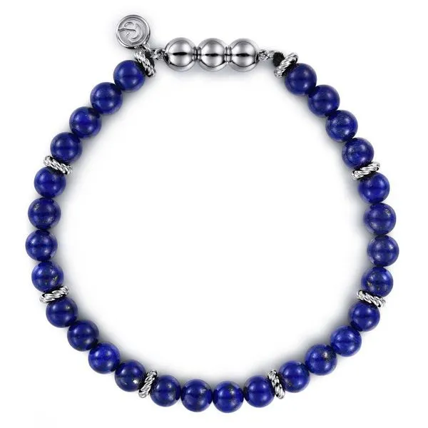 925 Sterling Silver Lapis Beads Bracelet Gray's Jewelers Bespoke Saint James, NY