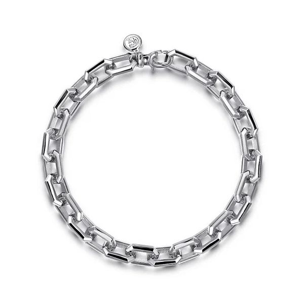 MensSterling Silver Faceted Chain Bracelet 001-611-00036 Gray's
