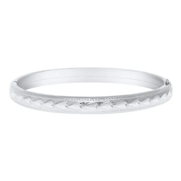 Sterling Silver Heart Pattern Baby Bracelet Gray's Jewelers Bespoke Saint James, NY