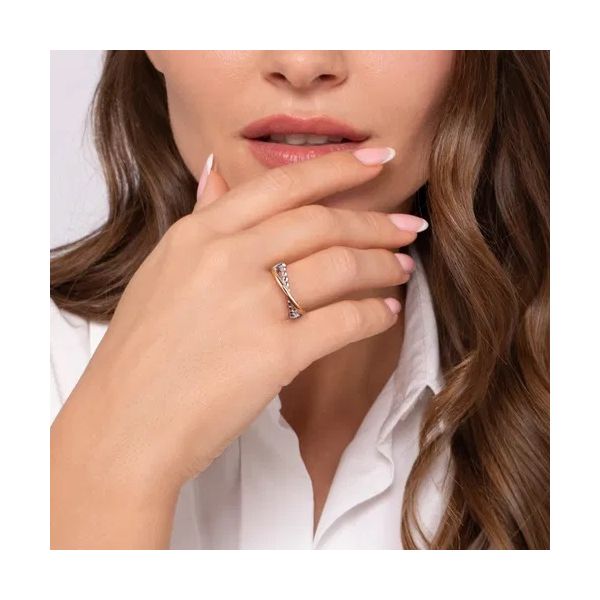 14K Yellow Gold and 925 Sterling Silver Bujukan Criss Cross Ladies Ring Image 3 Gray's Jewelers Bespoke Saint James, NY