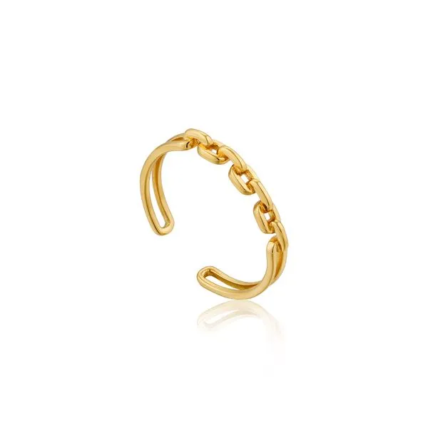 Gold Links Double Adjustable Ring Gray's Jewelers Bespoke Saint James, NY