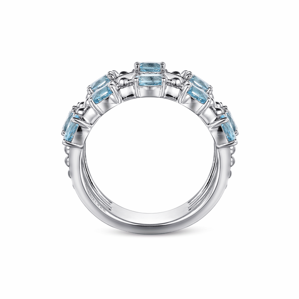 Sterling Silver Swiss Blue Topaz Bujukan Ring Image 2 Gray's Jewelers Bespoke Saint James, NY