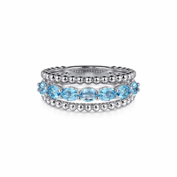 Sterling Silver Swiss Blue Topaz Bujukan Ring Gray's Jewelers Bespoke Saint James, NY