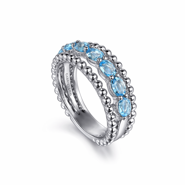 Sterling Silver Swiss Blue Topaz Bujukan Ring Image 3 Gray's Jewelers Bespoke Saint James, NY