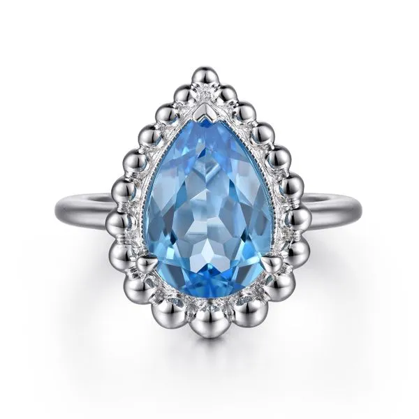 Sterling Silver Bujukan Swiss Blue Topaz Ring Gray's Jewelers Bespoke Saint James, NY