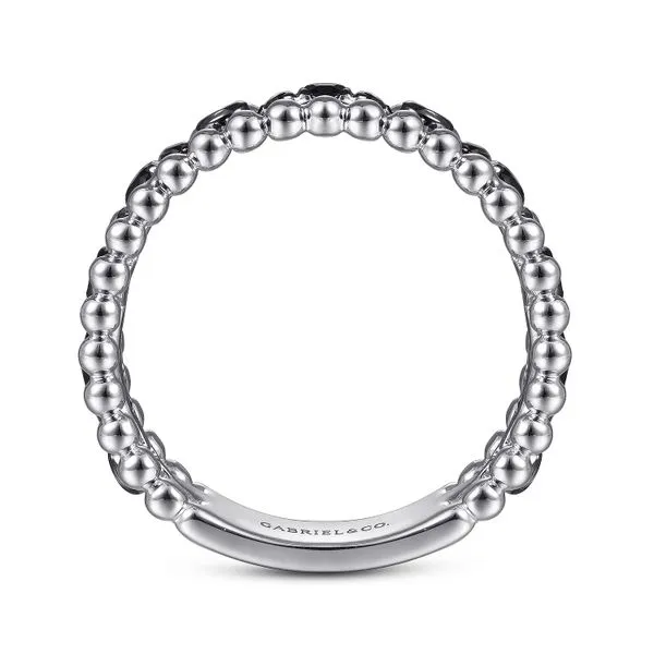 Sterling Silver Black Spinel Bujukan Easy Stackable Ladies Ring Image 2 Gray's Jewelers Bespoke Saint James, NY