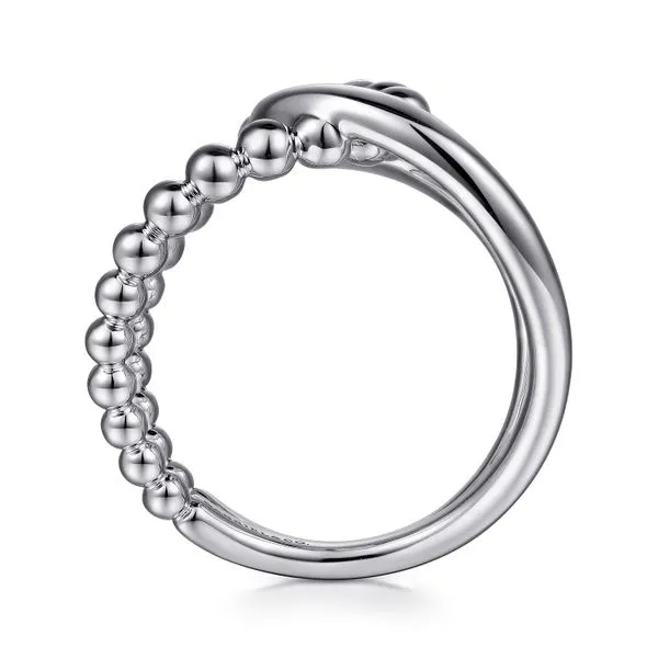 Sterling Silver Bujukan Interlocking Wide Band Ring Image 2 Gray's Jewelers Bespoke Saint James, NY
