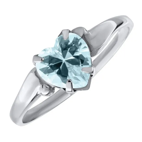 Childrens Sterling Silver Birthstone Heart Ring Gray's Jewelers Bespoke Saint James, NY