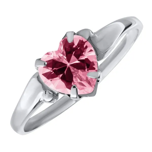 Childrens Sterling Silver Birthstone Heart Ring Gray's Jewelers Bespoke Saint James, NY
