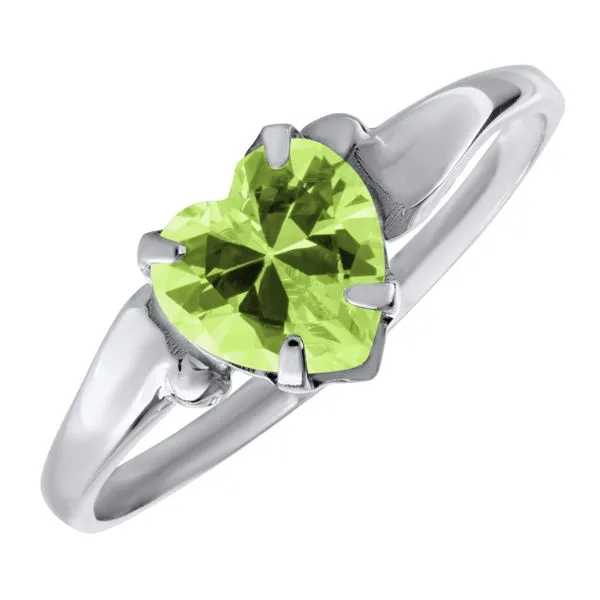 Childrens Sterling Silver Birthstone Heart Ring Gray's Jewelers Bespoke Saint James, NY