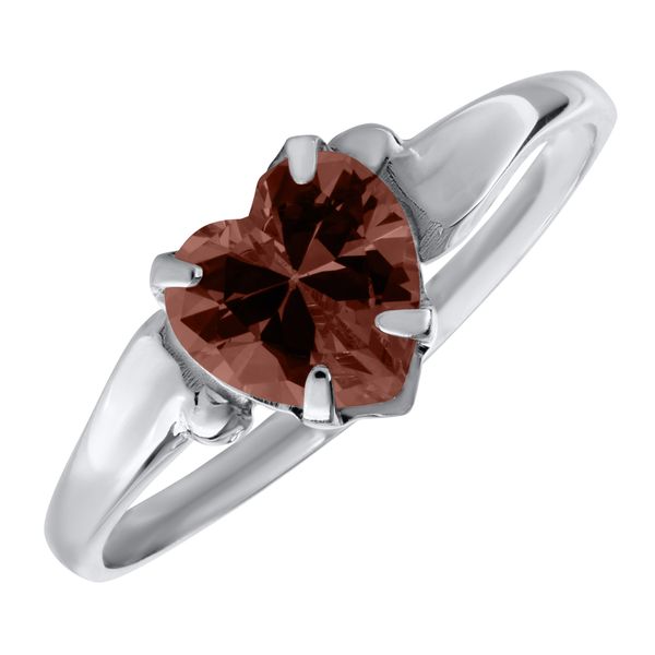 Childrens Sterling Silver Birthstone Heart Ring Gray's Jewelers Bespoke Saint James, NY