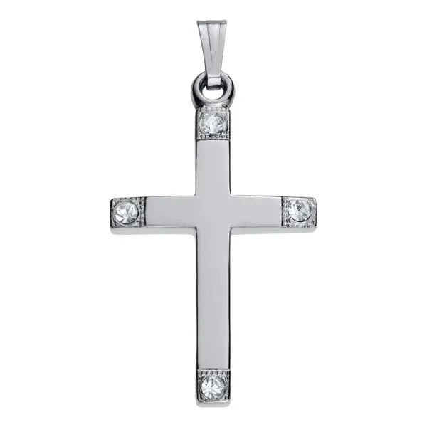 Sterling Silver Cross Pendant With Cubic Zirconia 18