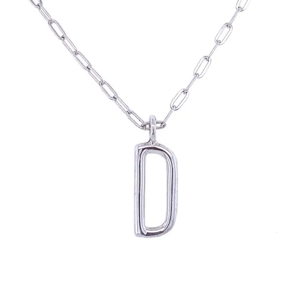 Sterling Silver Paperclip Initial Necklace with letter 