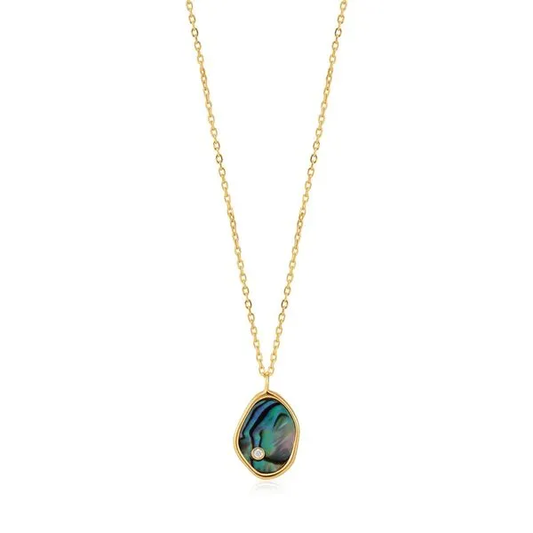 Gold Tidal Abalone Necklace Gray's Jewelers Bespoke Saint James, NY