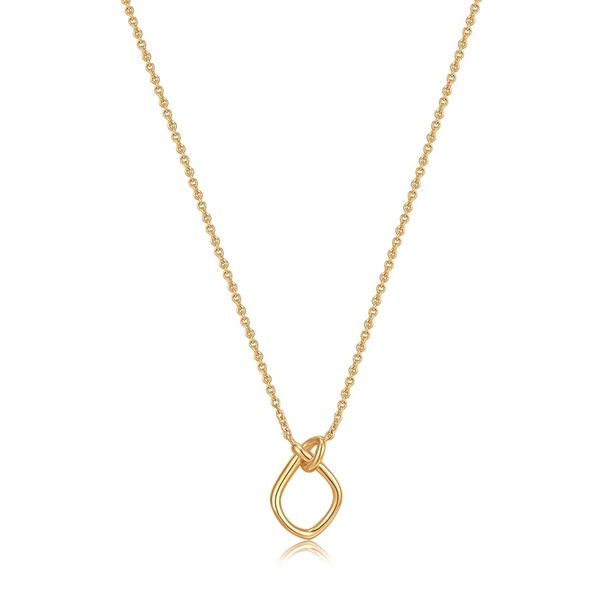 Gold Knot Pendant Necklace Gray's Jewelers Bespoke Saint James, NY