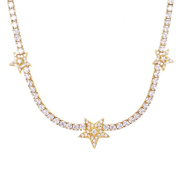 GOLD OVER STERLING SILVER .925 CUBIC ZIRCONIA STAR NECKLACE Gray's Jewelers Bespoke Saint James, NY