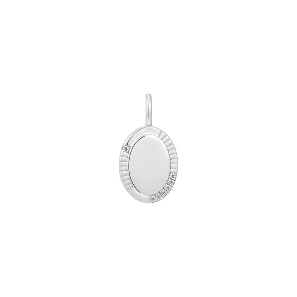 Silver Oval Charm Gray's Jewelers Bespoke Saint James, NY