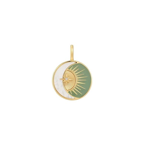 Sterling Silver Gold Plated Eclipse Emblem Necklace By Ania Haie