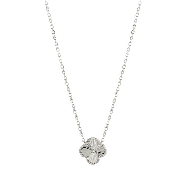 Sterling Silver Beaded Clover Necklace Gray's Jewelers Bespoke Saint James, NY