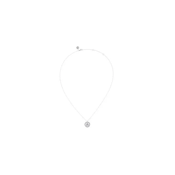 Sterling Silver Bujukan Diamond Initial A Necklace Image 2 Gray's Jewelers Bespoke Saint James, NY