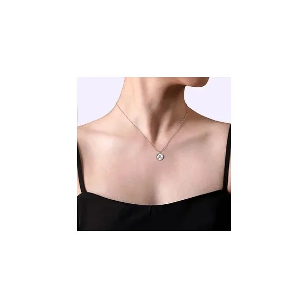 Sterling Silver Bujukan Diamond Initial A Necklace Image 3 Gray's Jewelers Bespoke Saint James, NY