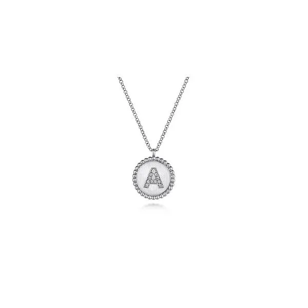 Sterling Silver Bujukan Diamond Initial A Necklace Gray's Jewelers Bespoke Saint James, NY