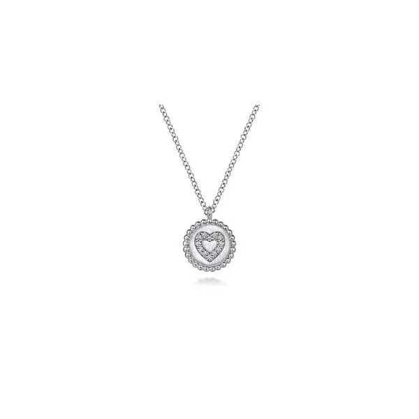 Sterling Silver Bujukan Diamond Heart Pendant Necklace Gray's Jewelers Bespoke Saint James, NY
