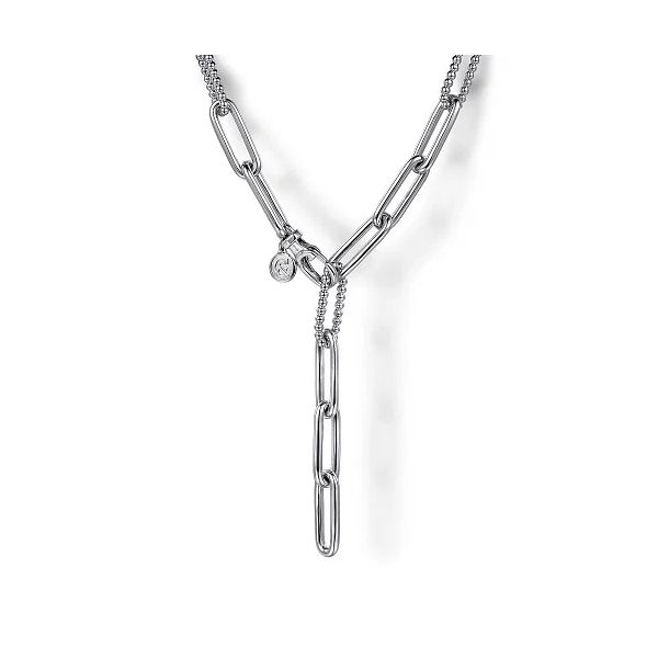 Sterling Silver Y Chain Bujukan Necklace Image 2 Gray's Jewelers Bespoke Saint James, NY