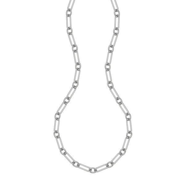 Sterling Silver Paperclip Link Necklace Gray's Jewelers Bespoke Saint James, NY
