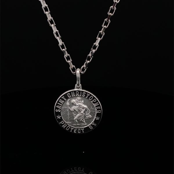 Sterling Silver St. Christopher Medal Gray's Jewelers Bespoke Saint James, NY