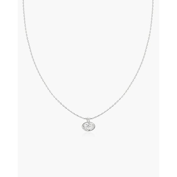 Silver Bezel Organic Pebble Necklace Gray's Jewelers Bespoke Saint James, NY