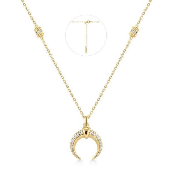 Gold Reversible Horn Necklace Gray's Jewelers Bespoke Saint James, NY