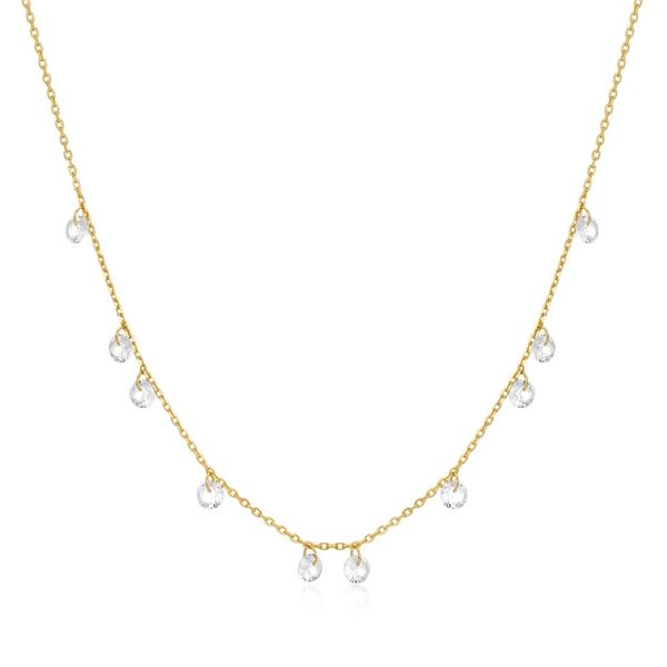 Gold Droplet Station Necklace Gray's Jewelers Bespoke Saint James, NY