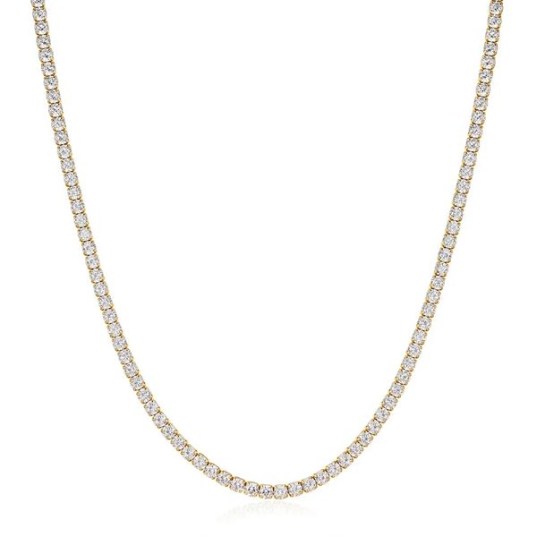 Gold Classic Tennis Necklace Gray's Jewelers Bespoke Saint James, NY