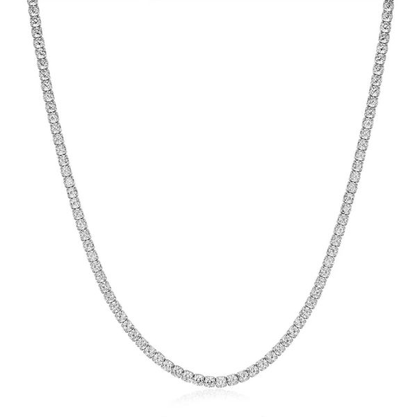 Silver Classic Tennis Necklace Gray's Jewelers Bespoke Saint James, NY