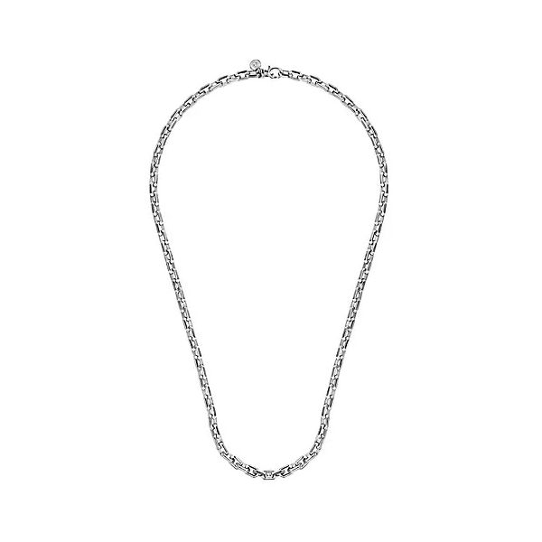 Sterling Silver Faceted Chain Necklace Gray's Jewelers Bespoke Saint James, NY